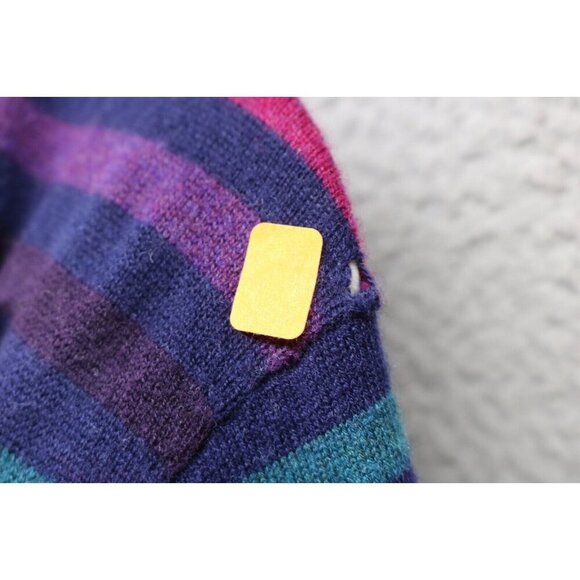 Talbots Long Sleeve Open Cardigan-Lamb's Wool-Stripes-Size Medium - Picture 8 of 11